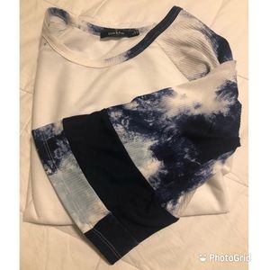 Tie Dye Flutter Raglan Sleeve Top